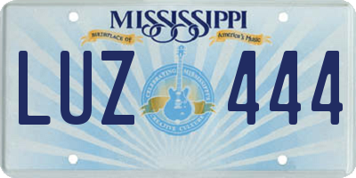 MS license plate LUZ444