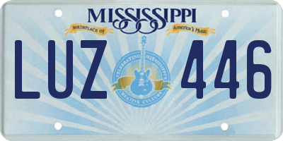 MS license plate LUZ446