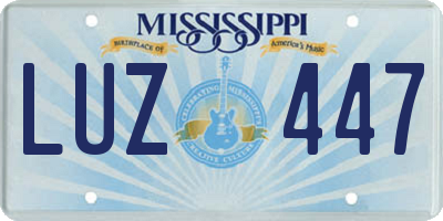 MS license plate LUZ447