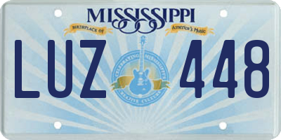 MS license plate LUZ448