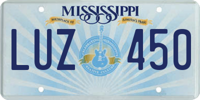 MS license plate LUZ450