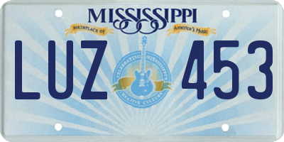 MS license plate LUZ453