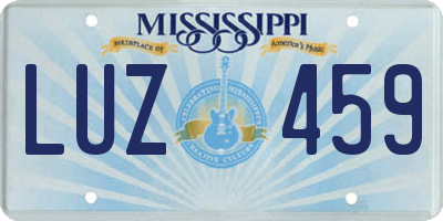 MS license plate LUZ459