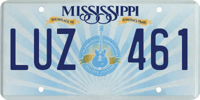 MS license plate LUZ461