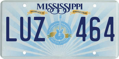 MS license plate LUZ464