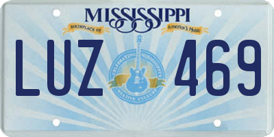MS license plate LUZ469