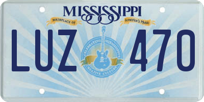 MS license plate LUZ470