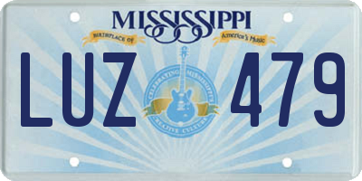 MS license plate LUZ479