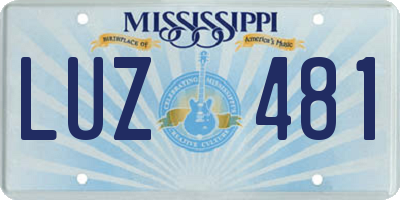 MS license plate LUZ481