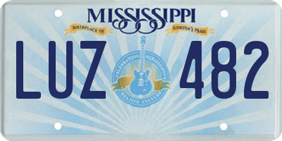 MS license plate LUZ482