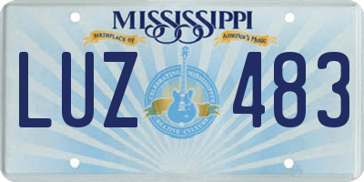 MS license plate LUZ483