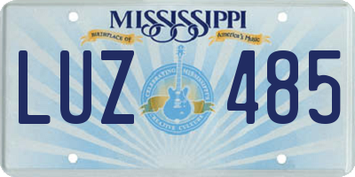 MS license plate LUZ485