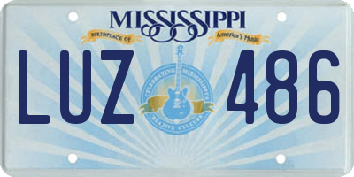 MS license plate LUZ486