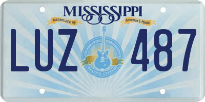 MS license plate LUZ487