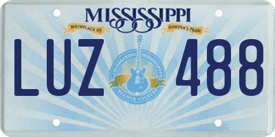 MS license plate LUZ488
