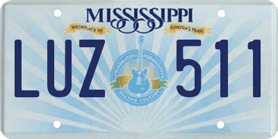 MS license plate LUZ511
