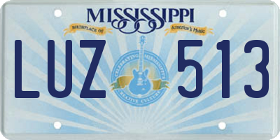 MS license plate LUZ513