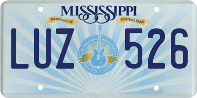 MS license plate LUZ526