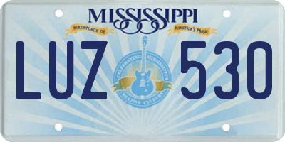MS license plate LUZ530