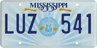 MS license plate LUZ541