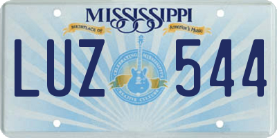 MS license plate LUZ544