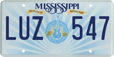 MS license plate LUZ547