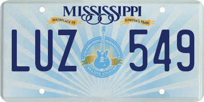 MS license plate LUZ549