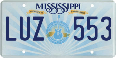 MS license plate LUZ553