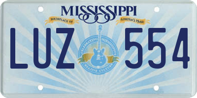 MS license plate LUZ554