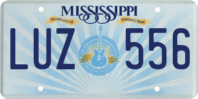 MS license plate LUZ556
