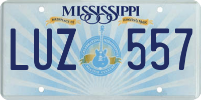 MS license plate LUZ557