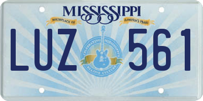 MS license plate LUZ561