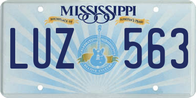 MS license plate LUZ563