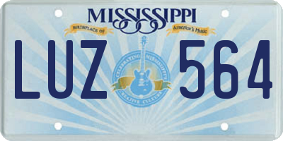 MS license plate LUZ564