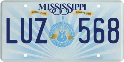 MS license plate LUZ568