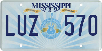 MS license plate LUZ570