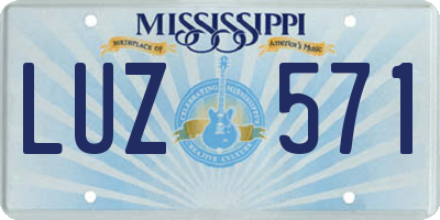 MS license plate LUZ571