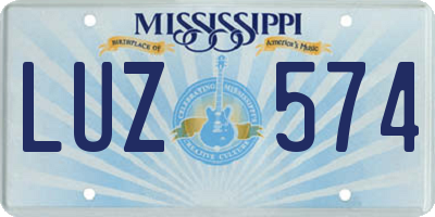 MS license plate LUZ574