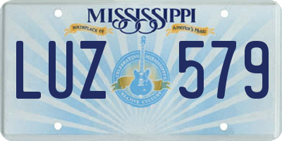 MS license plate LUZ579
