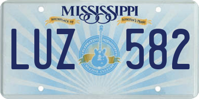 MS license plate LUZ582