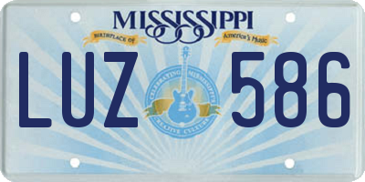 MS license plate LUZ586