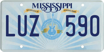 MS license plate LUZ590