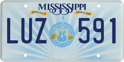 MS license plate LUZ591