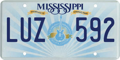 MS license plate LUZ592
