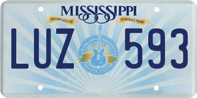 MS license plate LUZ593