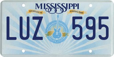 MS license plate LUZ595