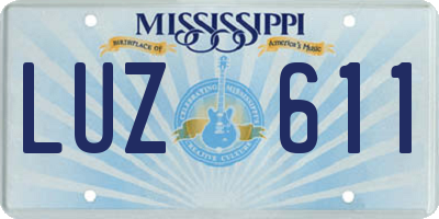 MS license plate LUZ611