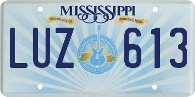 MS license plate LUZ613
