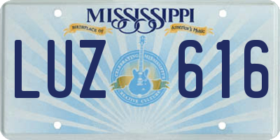 MS license plate LUZ616
