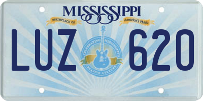 MS license plate LUZ620